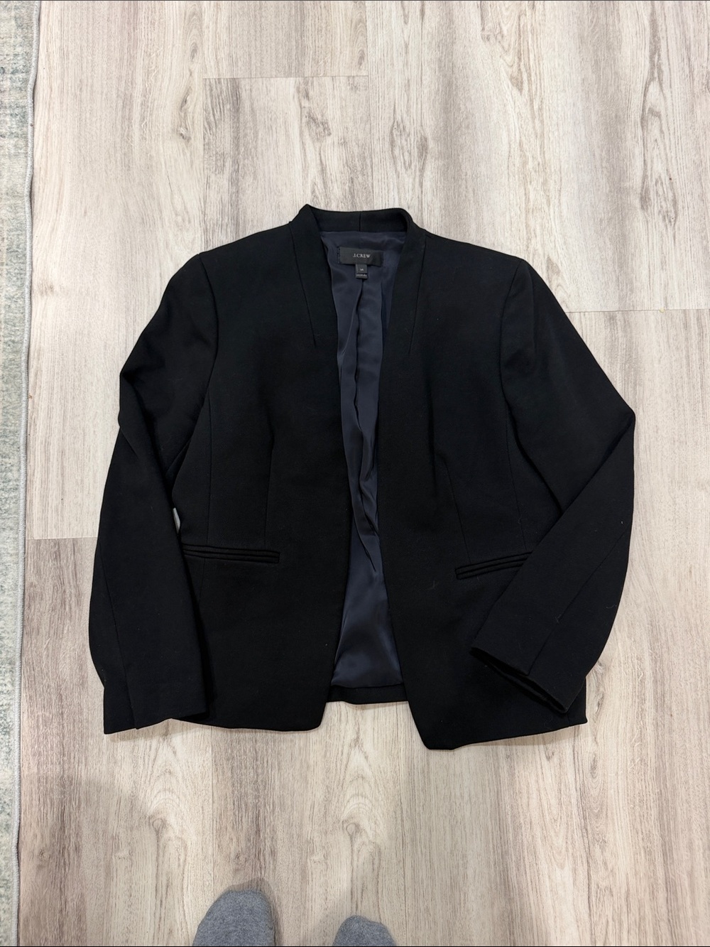J. Crew Black Open-Front Blazer Jacket size 14 women